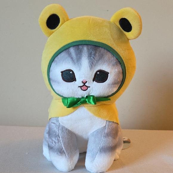 Mofusandcats Other - Mofusand Grey Cat With Yellow Frog Hoodie Round 1 Prize